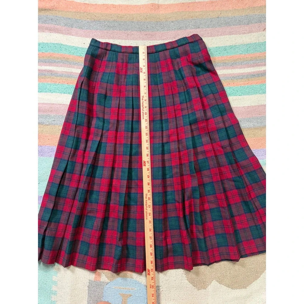 Vintage Pendleton Lindsay Tartan Wool Pleated Midi Skirt Plus Size 18